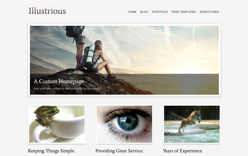 Illustrious Free Portfolio WordPress Theme