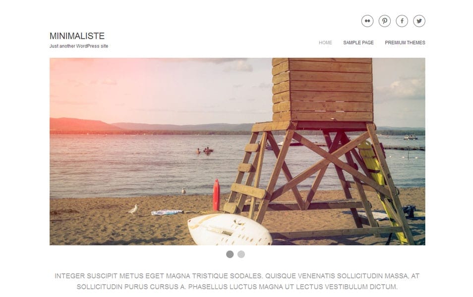 Minimaliste Free Photography WordPress Theme