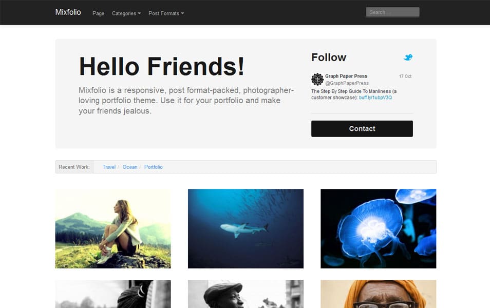 Mixfolio Free Portfolio WordPress Theme