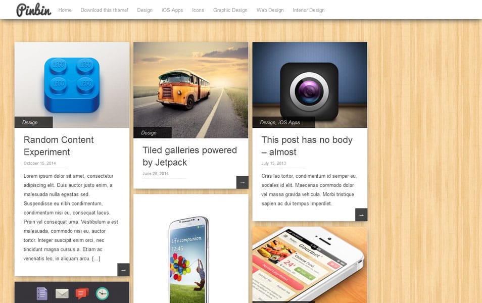 Pinbin Free Portfolio WordPress Theme