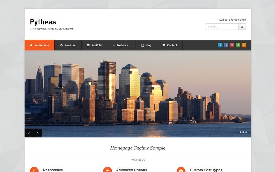 Pytheas Free Portfolio WordPress Theme