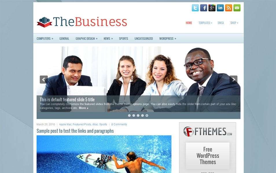 TheBusiness Free Portfolio WordPress Theme