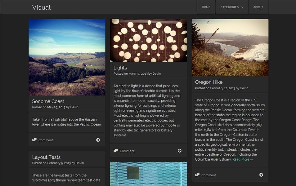 Visual Free Photography WordPress Theme