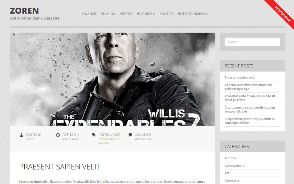 Zoren Free Portfolio WordPress Theme