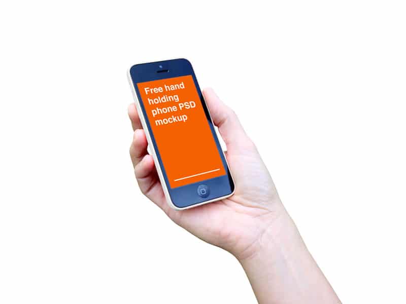 Holding mobile phone mockup free Idea