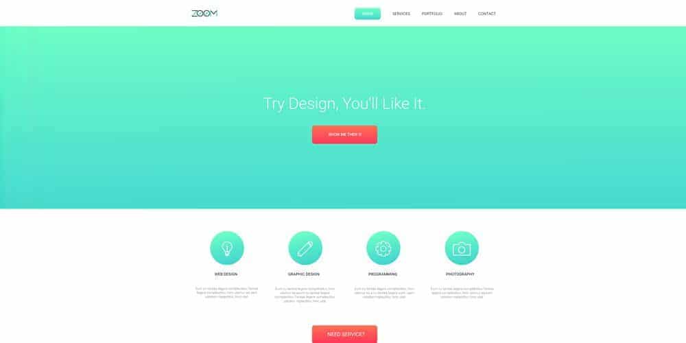 Download Free Single Page Website Templates Psd Css Author PSD Mockup Templates