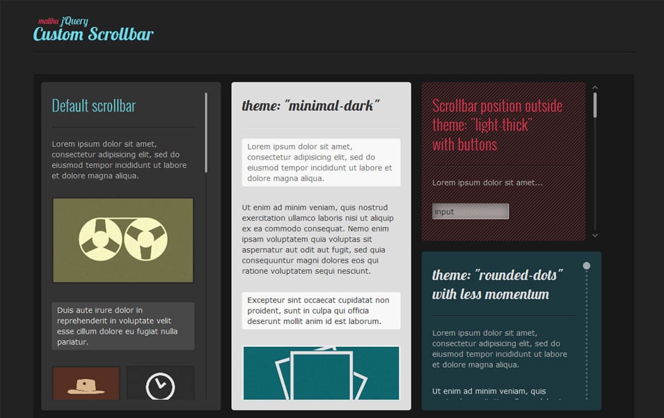 jQuery custom content scroller