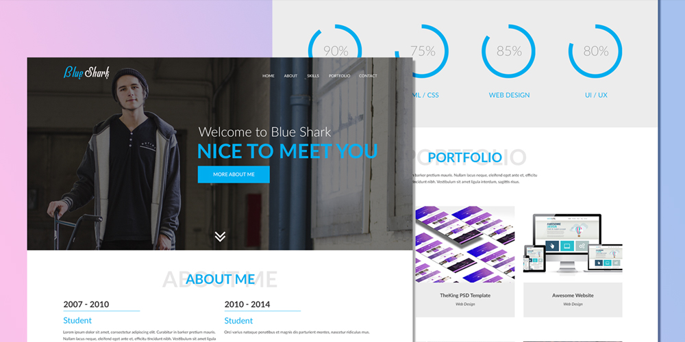 Download Free Portfolio Website Templates Psd Html Css Author PSD Mockup Templates