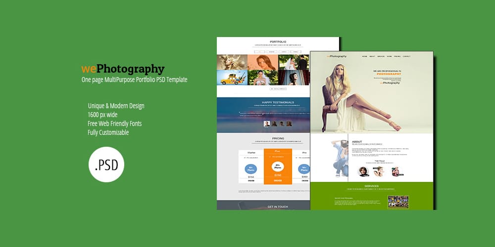 Download Free Portfolio Website Templates Psd Html Css Author Yellowimages Mockups