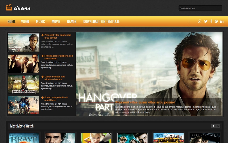 Cinema Responsive Blogger Template