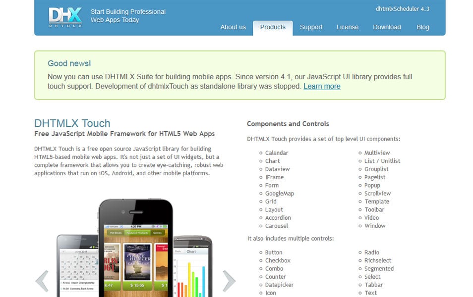 DHTMLX Touch