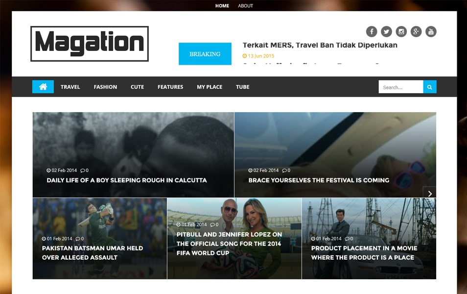 Magation Responsive Magazine Blogger Template