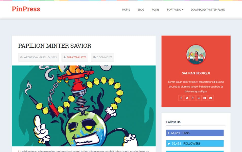 PinPress Responsive Blogger Template