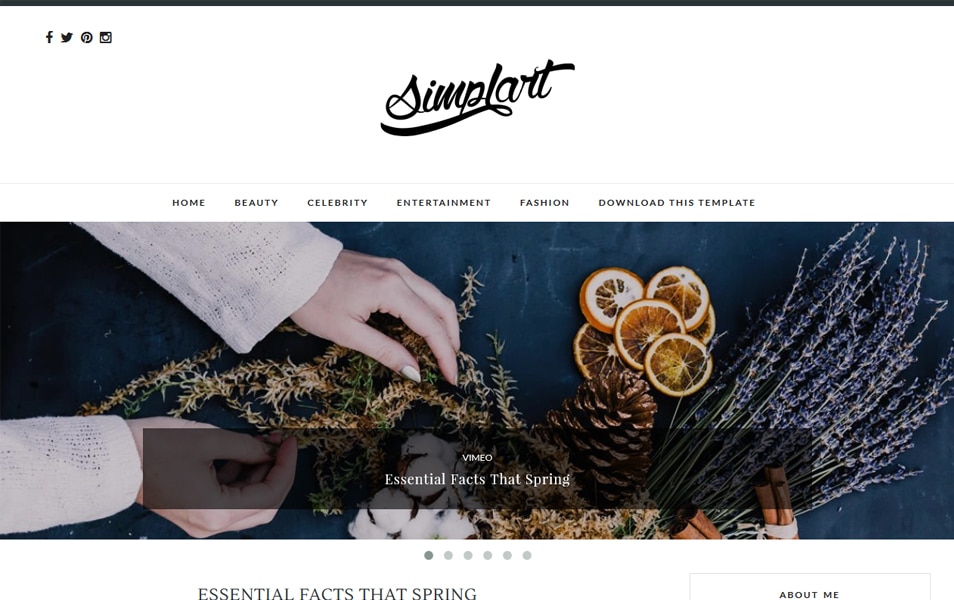 Simplart Minimal Responsive Blogger Template