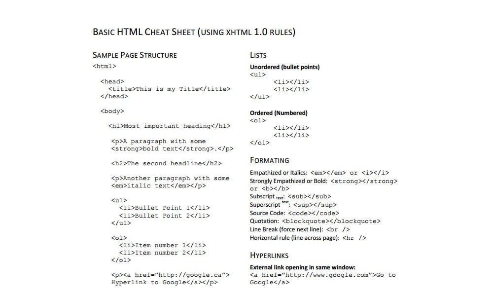 Best HTML and CSS Cheat Sheets » CSS Author