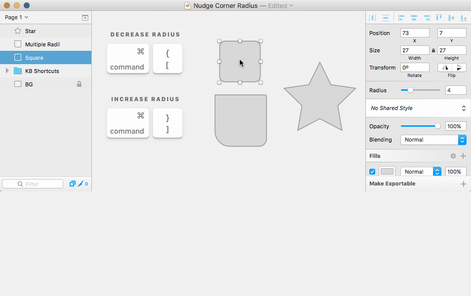 Nudge Corner Radius Sketch Plugin