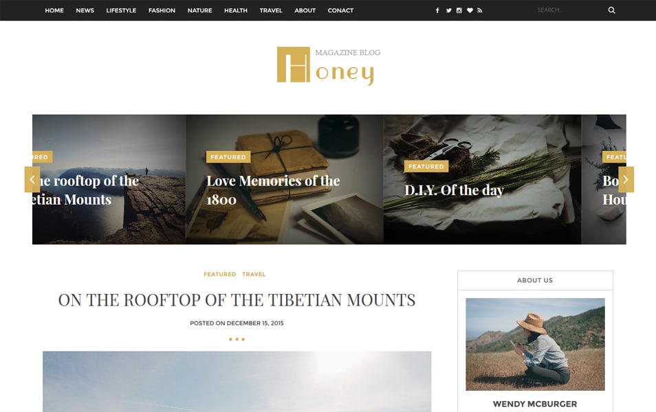 Honey Responsive Blogger Template