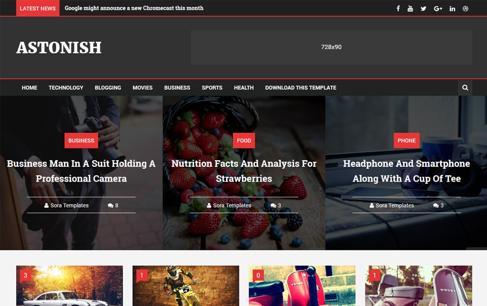 Astonish Responsive Blogger Template