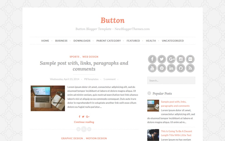 Button Responsive Blogger Template