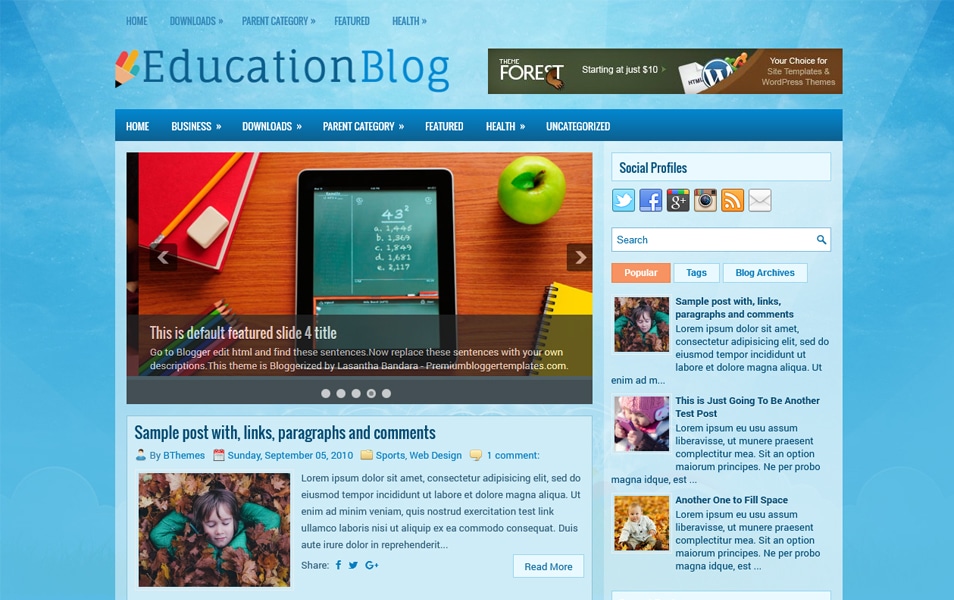 EducationBlog Responsive Blogger Template