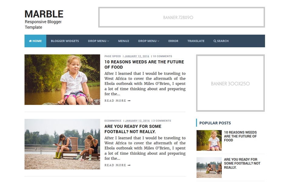 Marble Responsive Blogger Template