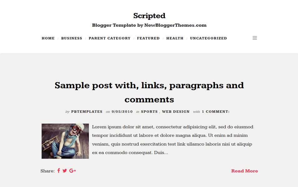 Scripted Responsive Blogger Template