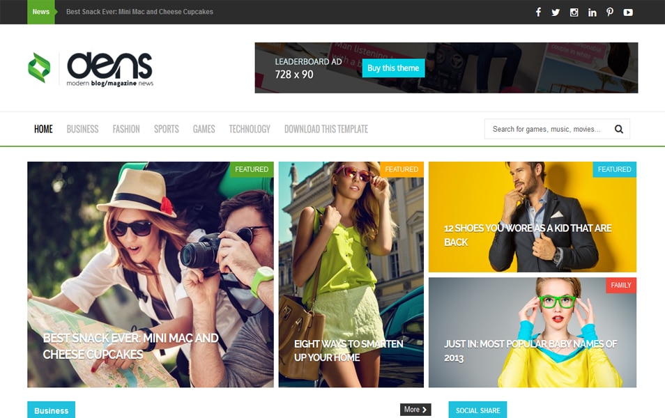 Dens Responsive Blogger Template