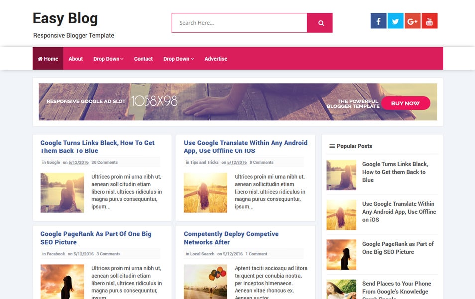 Easy Blog Responsive Blogger Template