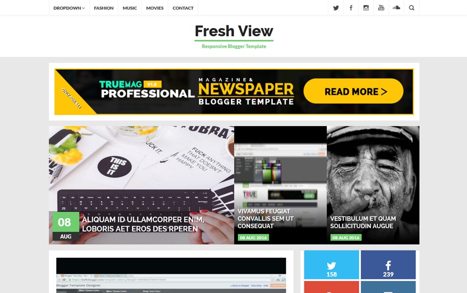 Fresh View Responsive Blogger Template