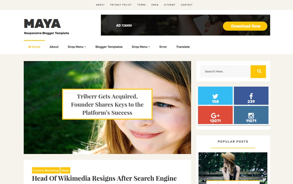 Maya Responsive Blogger Template