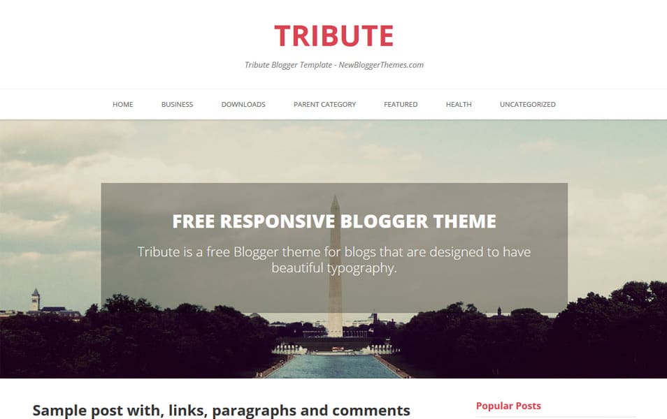 Tribute Responsive Blogger Template