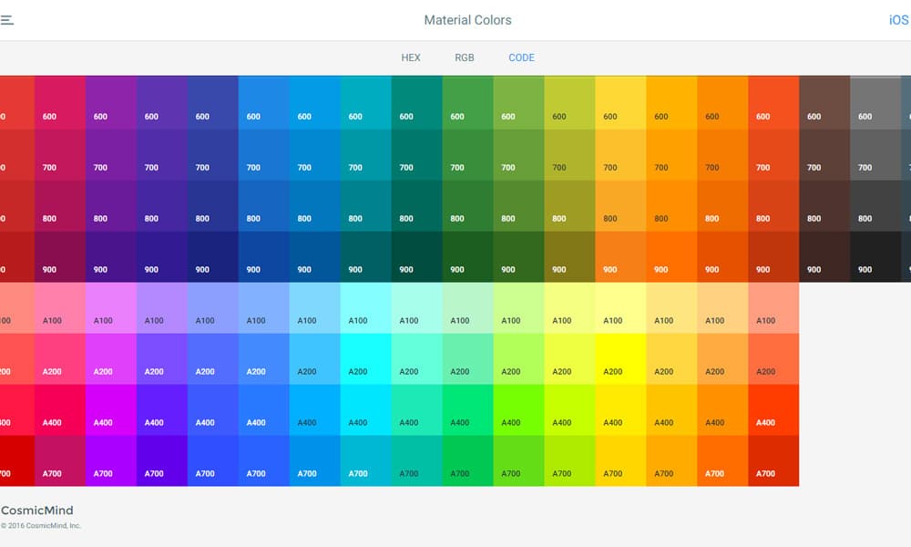 Tools for generating Material Design Color Palettes