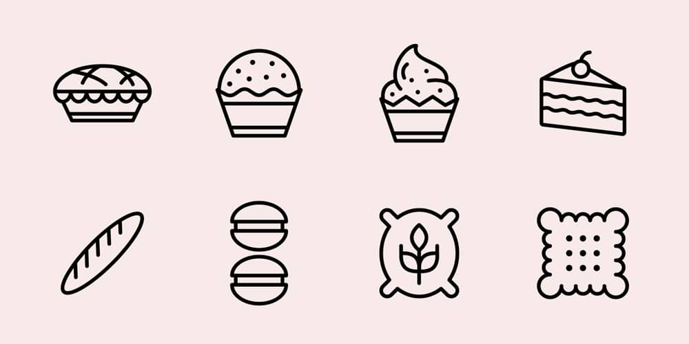 Bakery Products Vector Icons