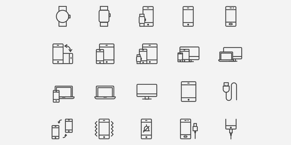 Device Line Icons Vector