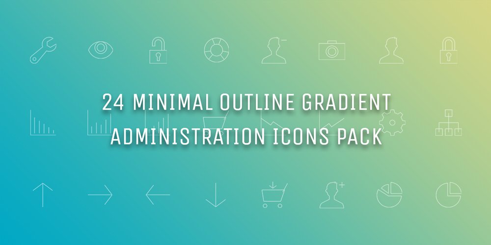 Minimal Gradient Outline Administration Icons