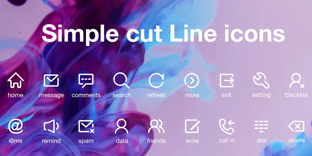 Simple Line Icons PSD