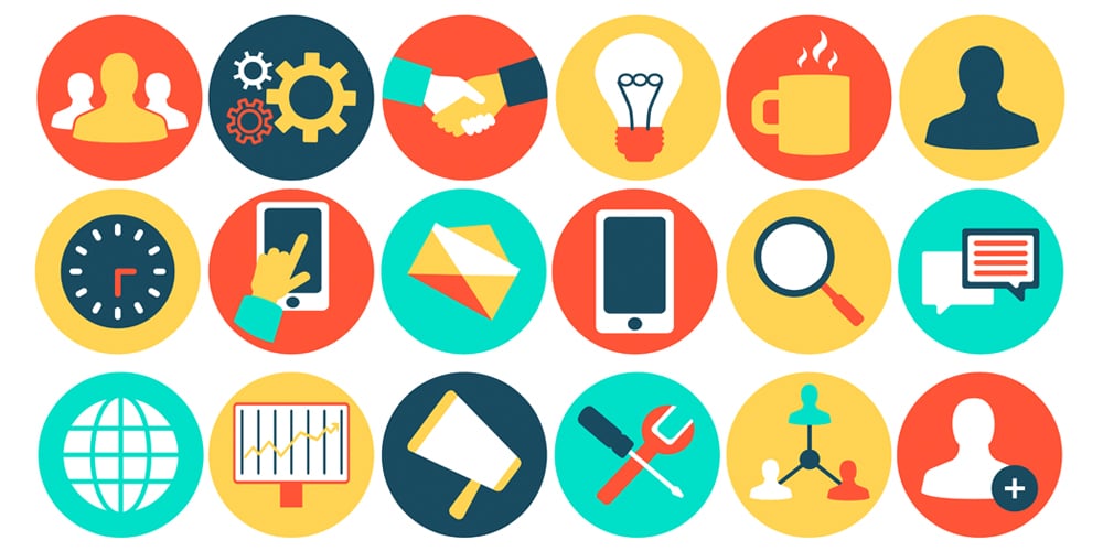 Teamwork Business Icons Vector