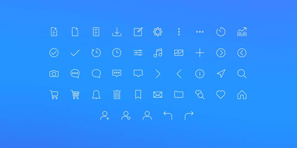 Web Stroke Icon Set PSD