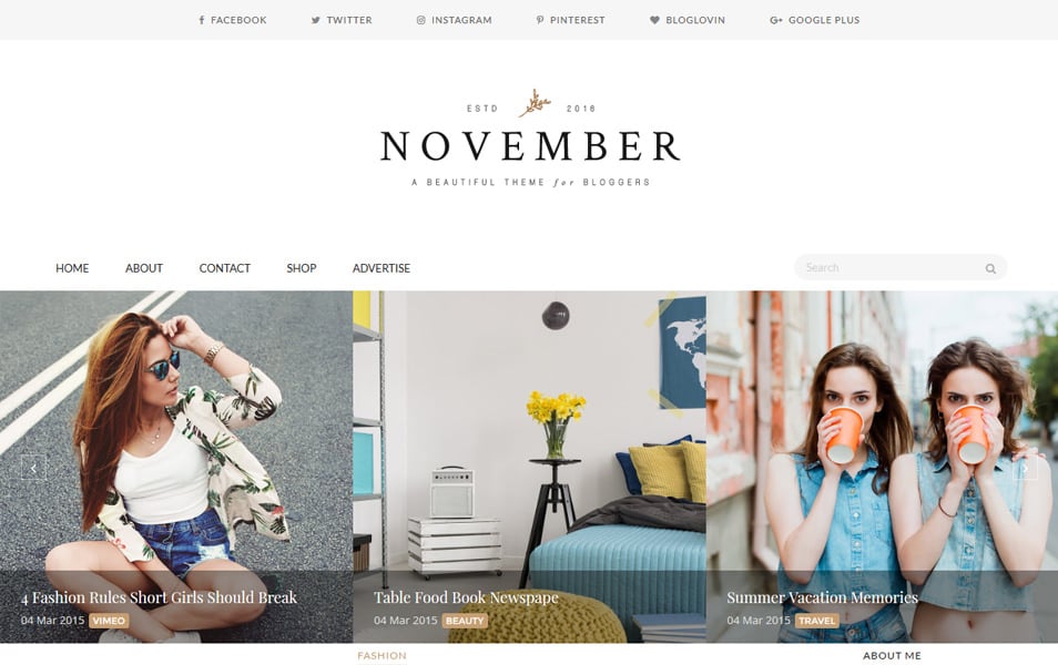 November Responsive Blogger Template