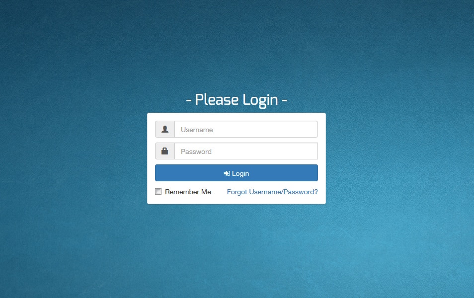 Basic Login Form using Bootstrap