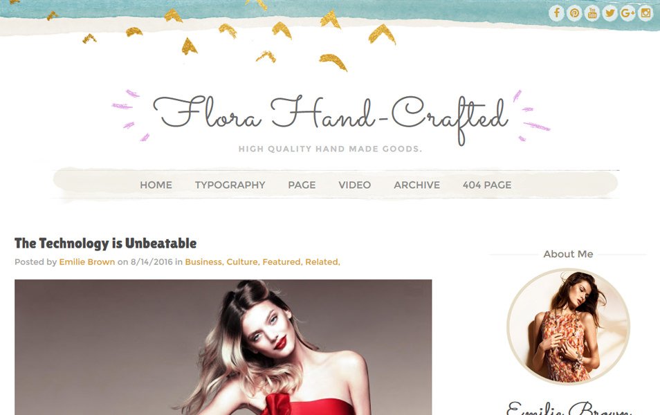 Flora Hand-crafted Responsive Blogger Template