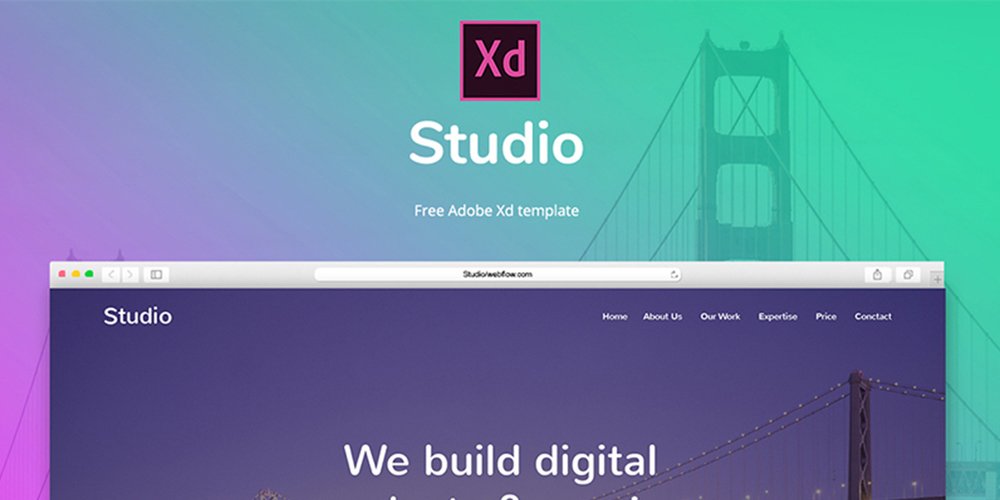 adobe xd template website free