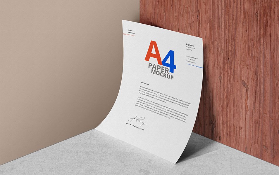 A4 Paper Mockup PSD