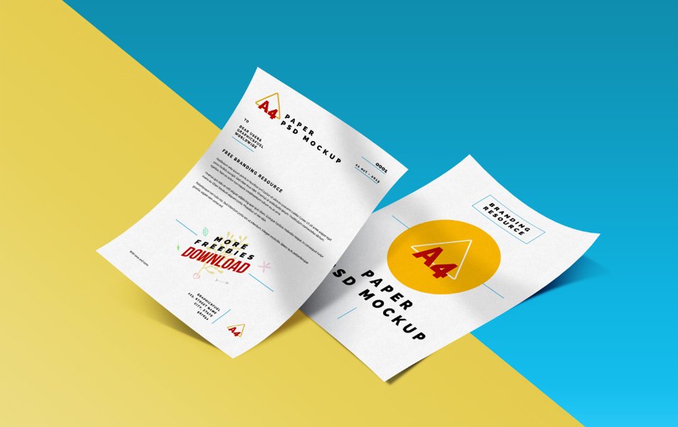A4 Paper PSD Mockup