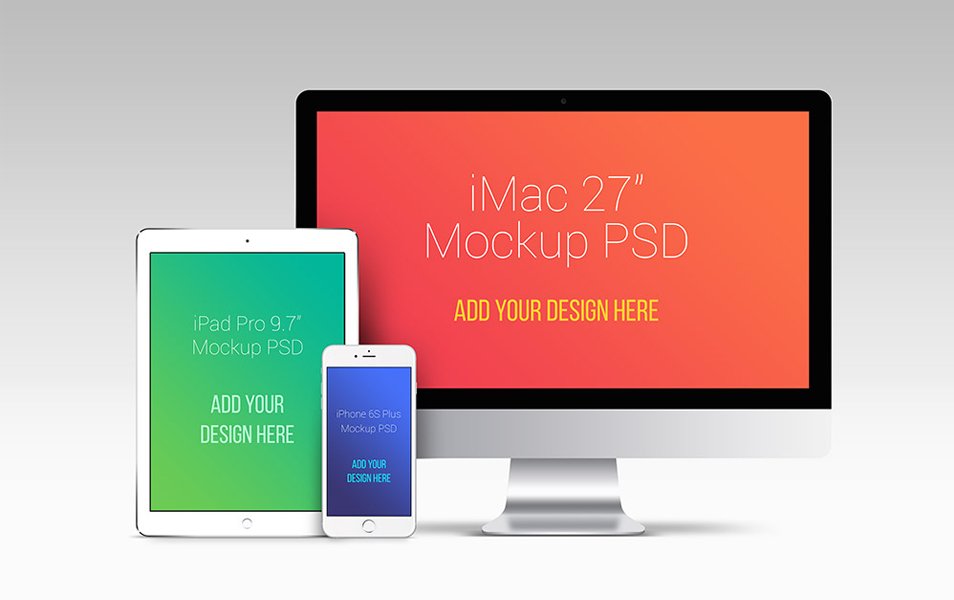 Apple Devices PSD Mockup Templates