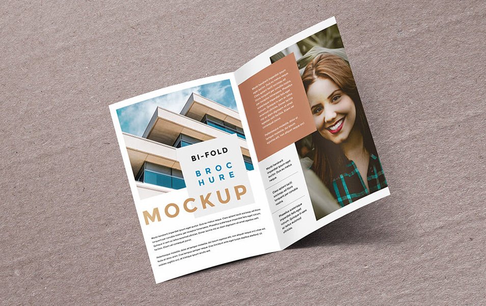 Bi-fold Brochure Mockup PSD
