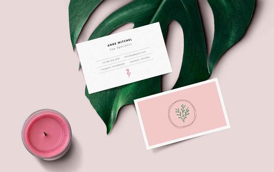 Feminine Business Card Mockup
