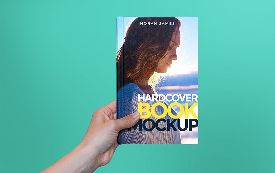 Hardcover Book In Hand Mockup