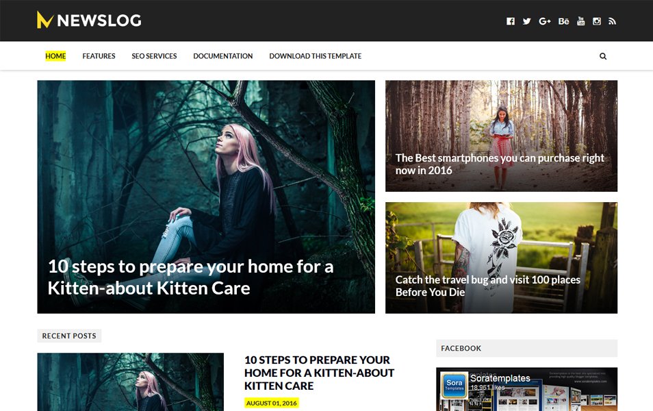 NewsLog Responsive Blogger Template