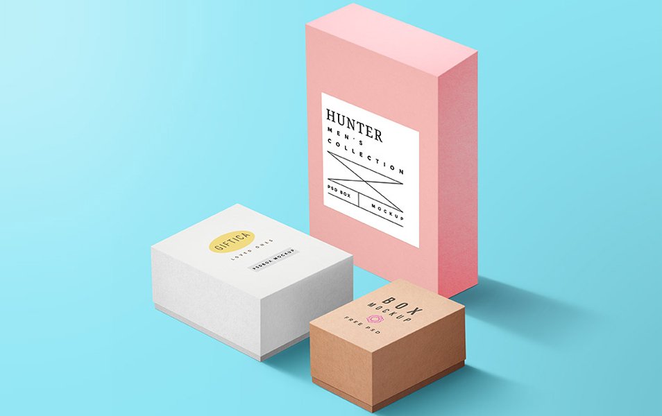 Packaging Boxes Mockup PSD